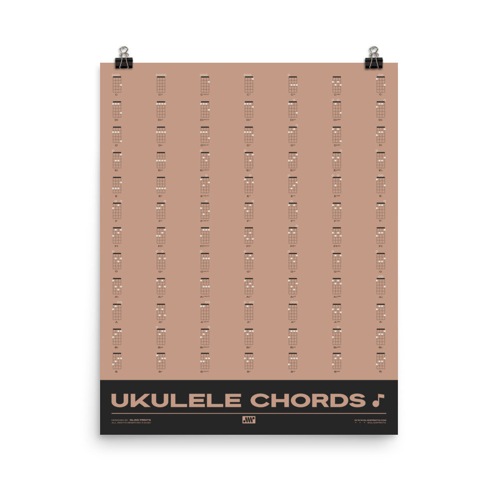 Ukulele Chord Chart, Pink
