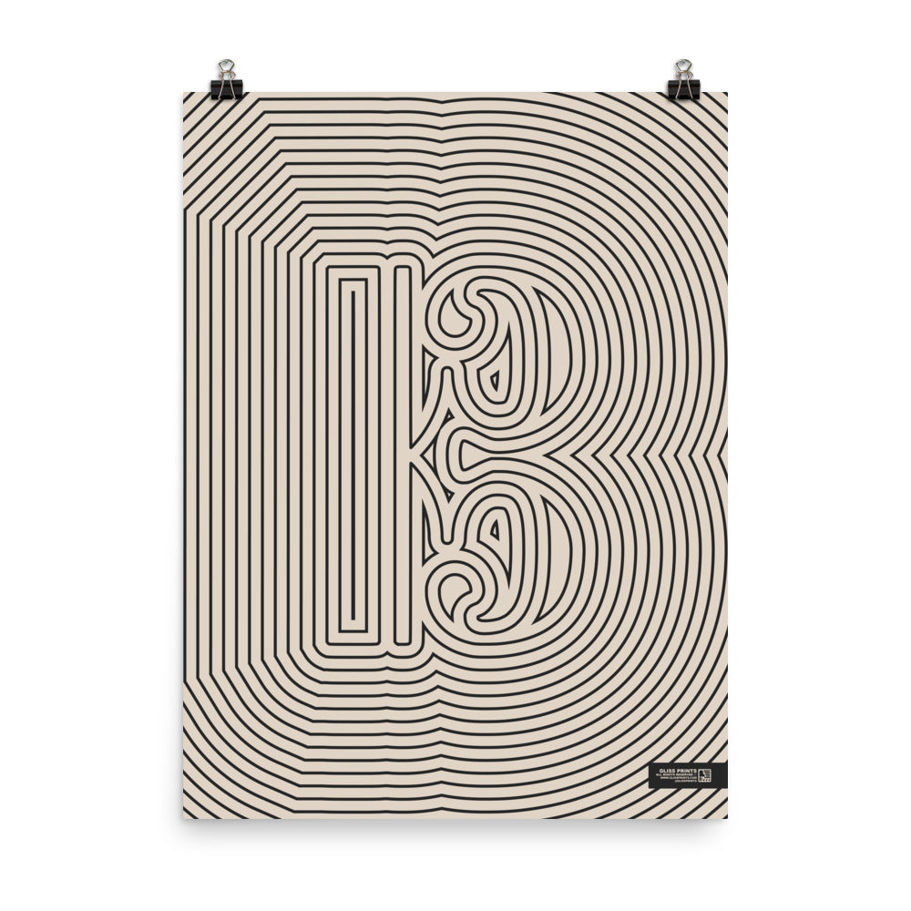 Alto/Tenor Clef Poster, Striped Pattern Cream