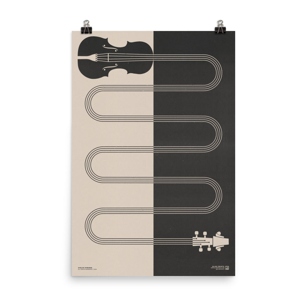 Violin Strings Print, Cream