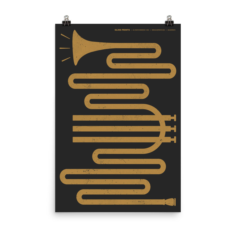 Trumpet Instrument Music Art Print – Gliss Prints