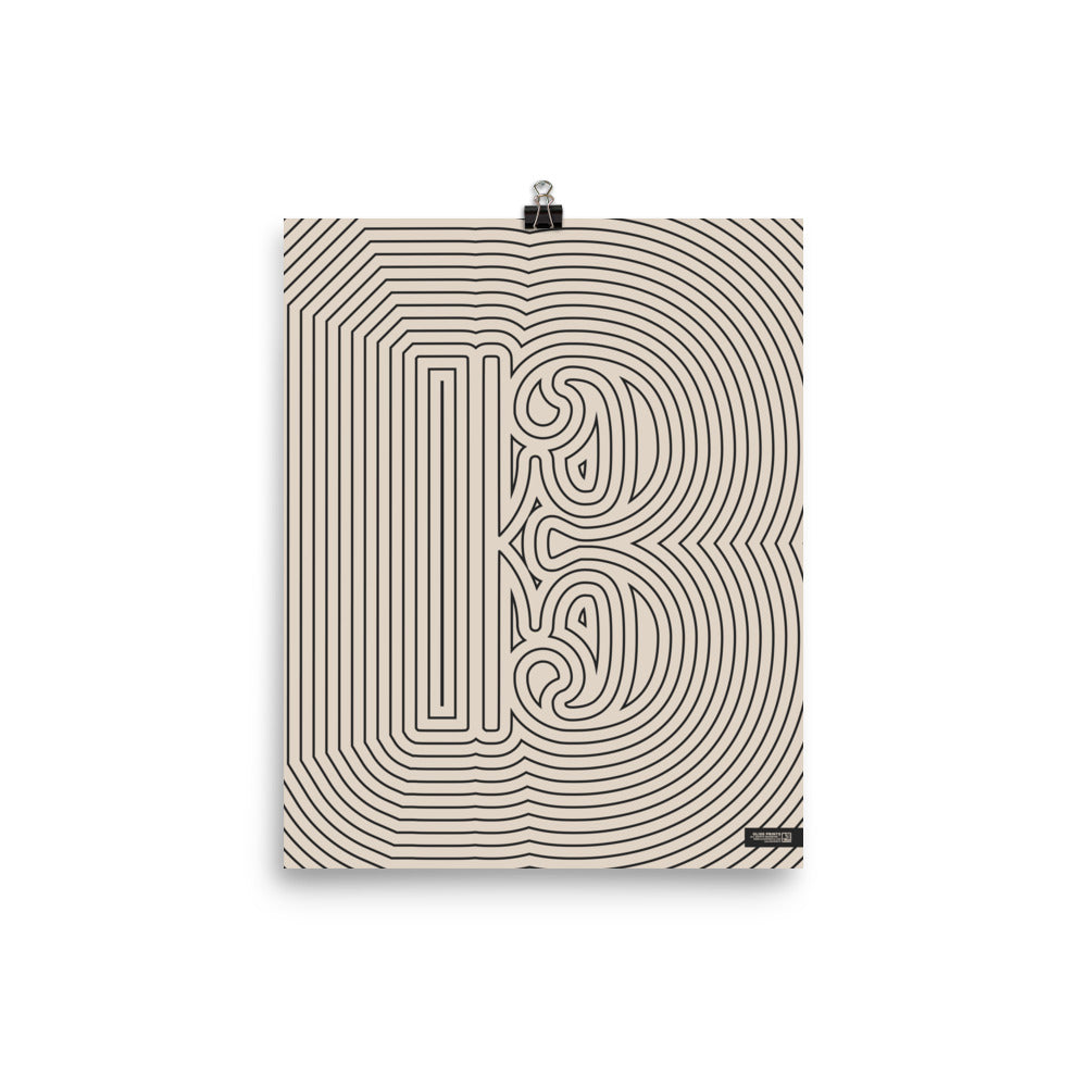 Alto/Tenor Clef Poster, Striped Pattern Cream