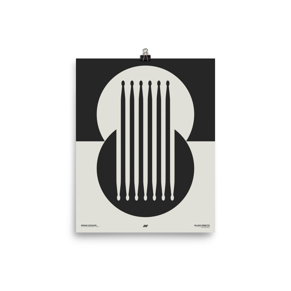 Drum Sticks Minimal Poster, Cream
