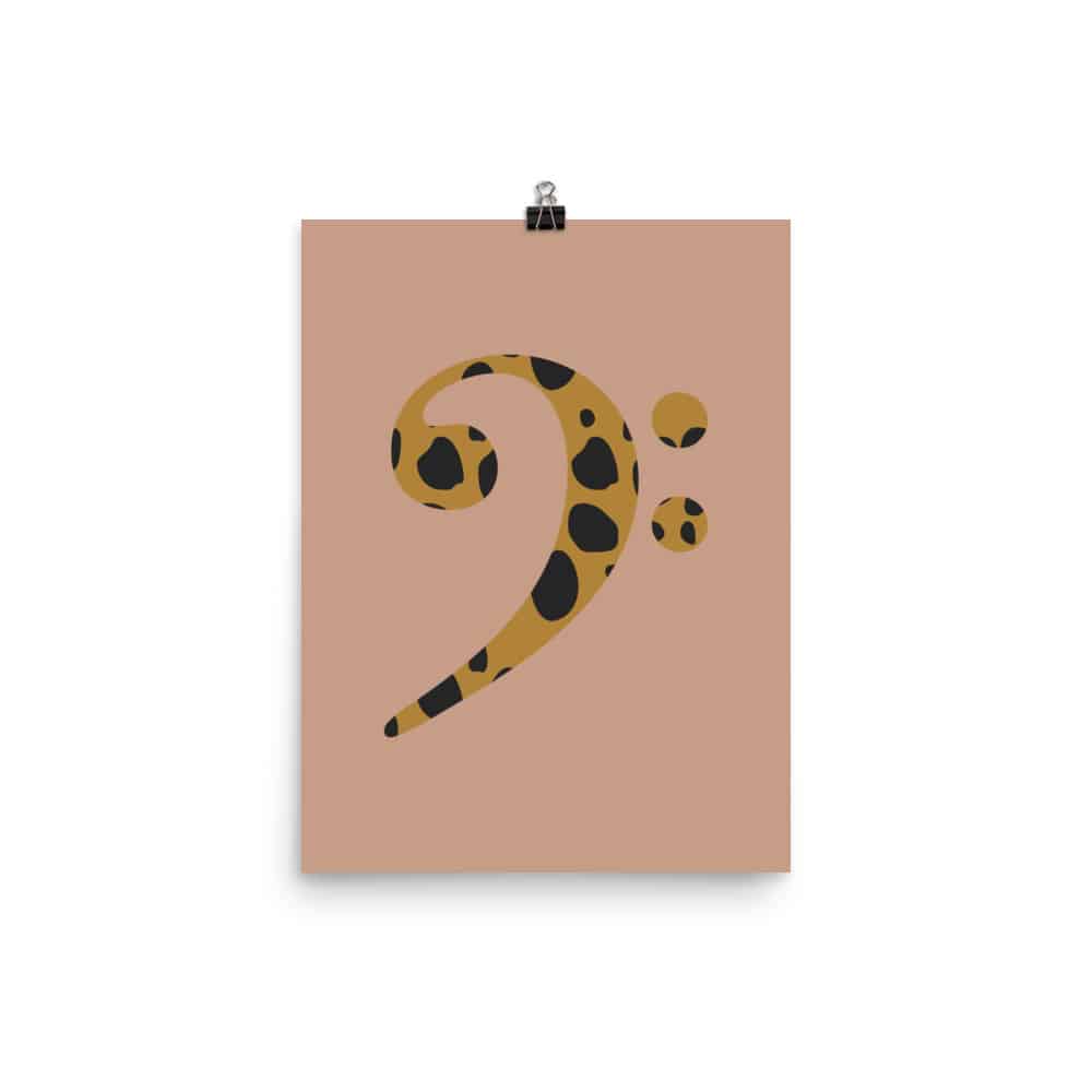 Bass Clef Animal Print, Music Art Poster