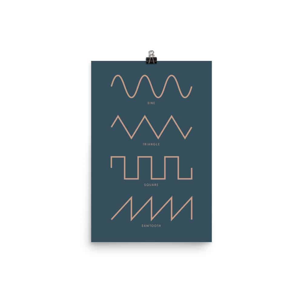 Synthesizer Waveform Print, Blue