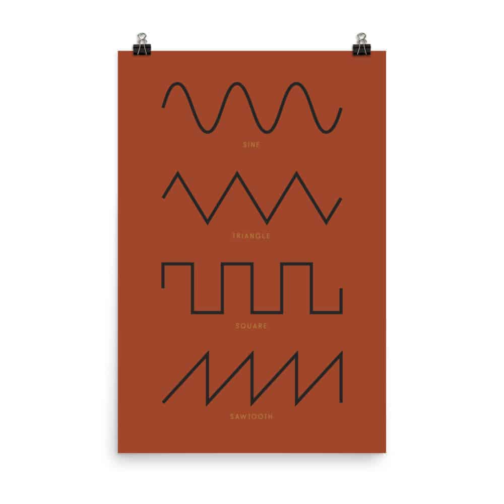 Synthesizer Waveform Print, Red