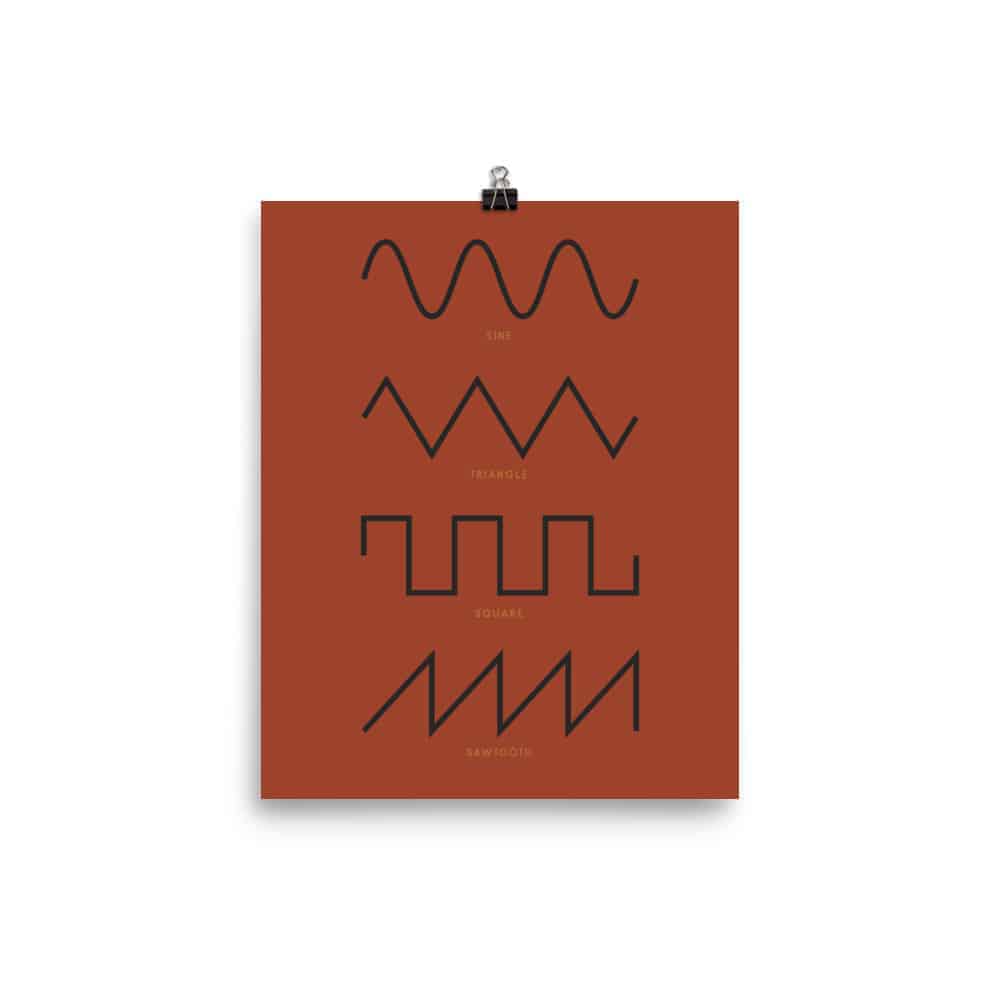 Synthesizer Waveform Print, Red