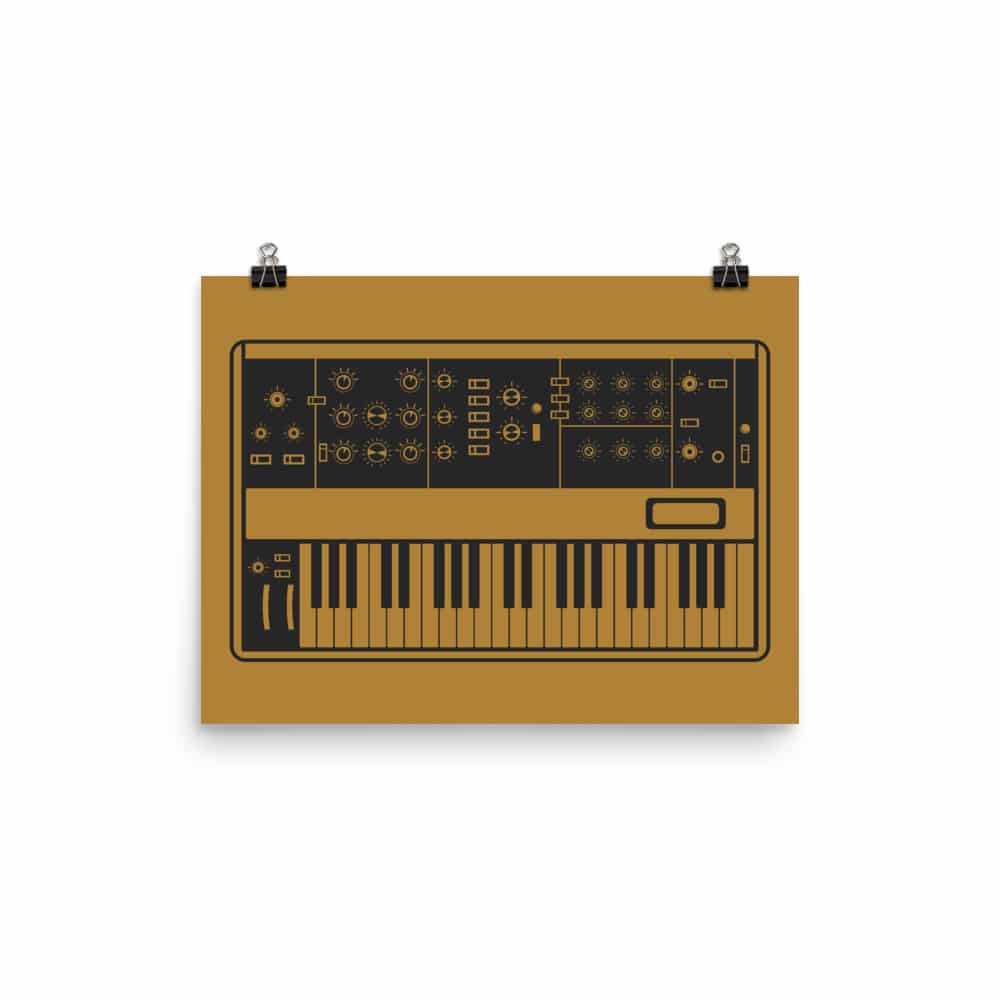 Synthesizer Poster | Inspired by Minimoog, Yellow