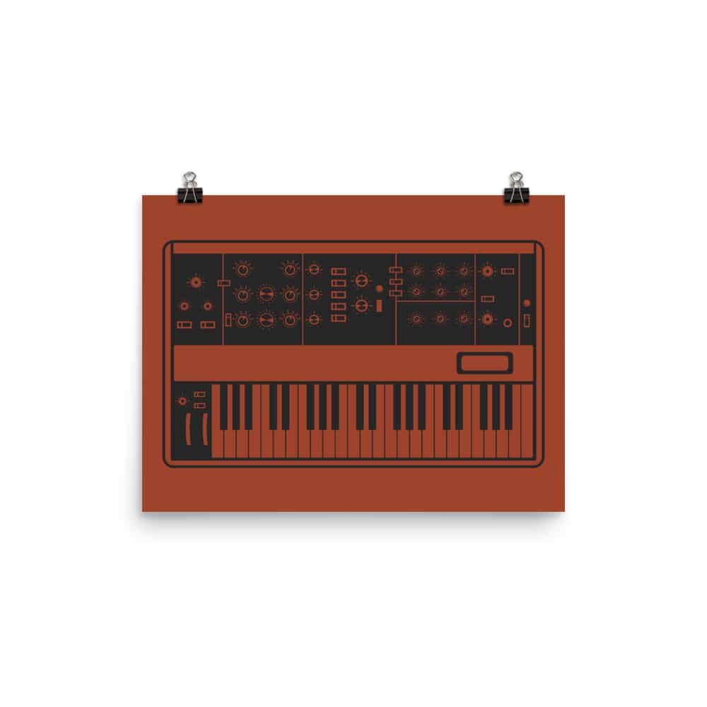Synthesizer Poster | Inspired by Minimoog, Red