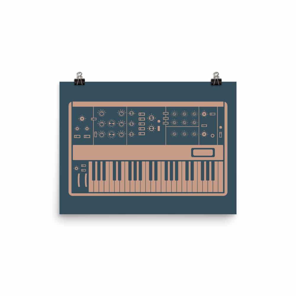 Synthesizer Poster | Inspired by Minimoog, Blue