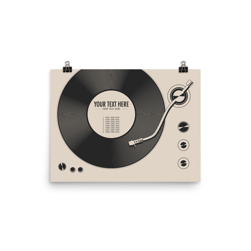 Custom Vinyl Record Poster | Personalized Print, Cream