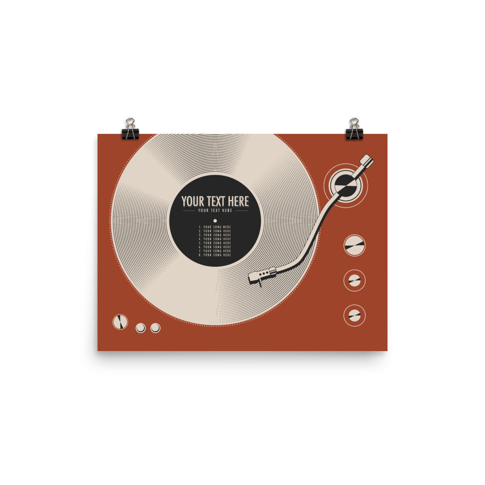 Custom Vinyl Record Poster | Personalized Print, Red