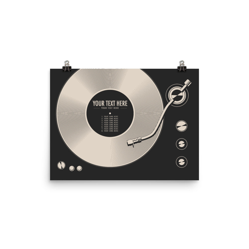 Custom Vinyl Record Poster | Personalized Print, Black