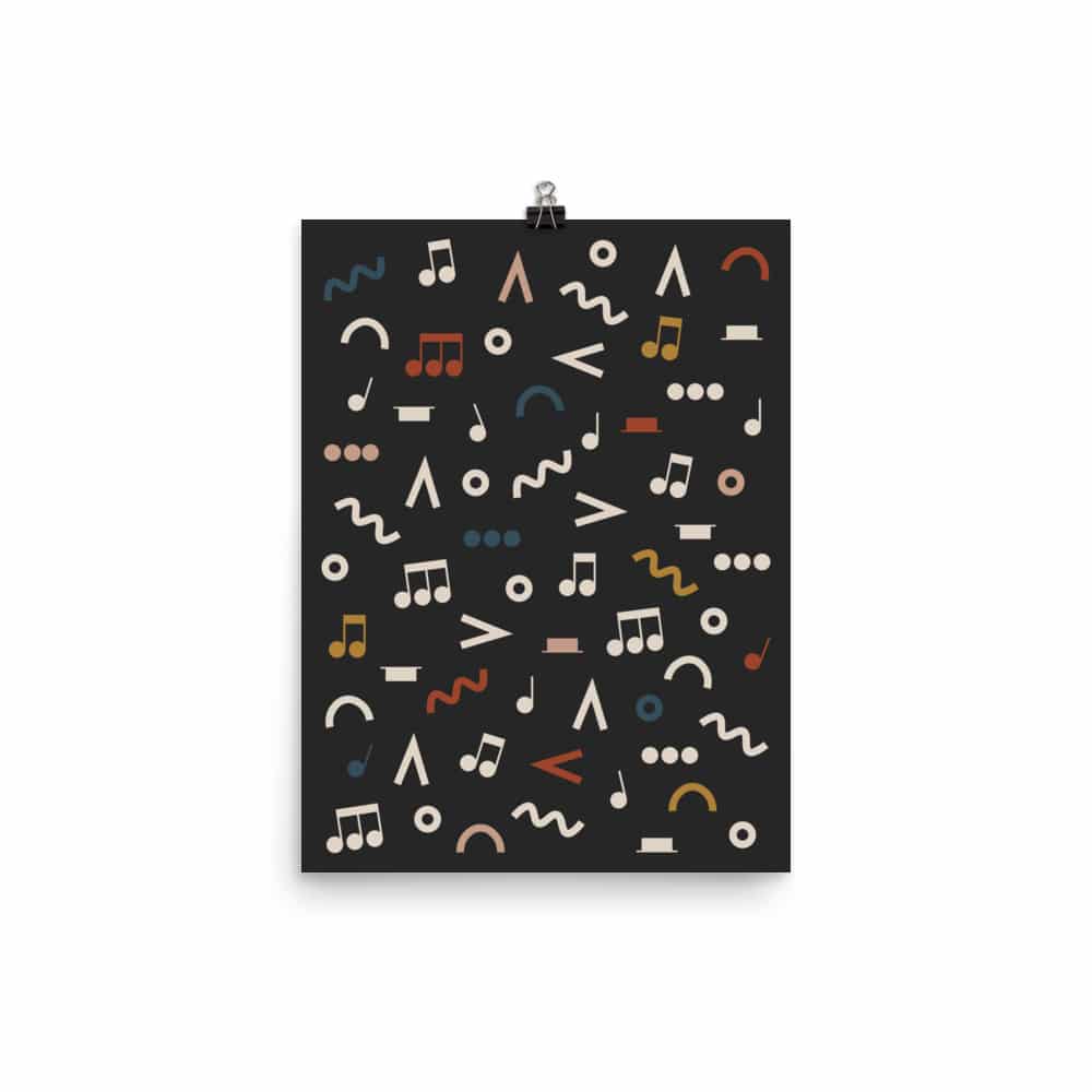 Music Notes Poster, Music Symbols, Music Room Decor, Black