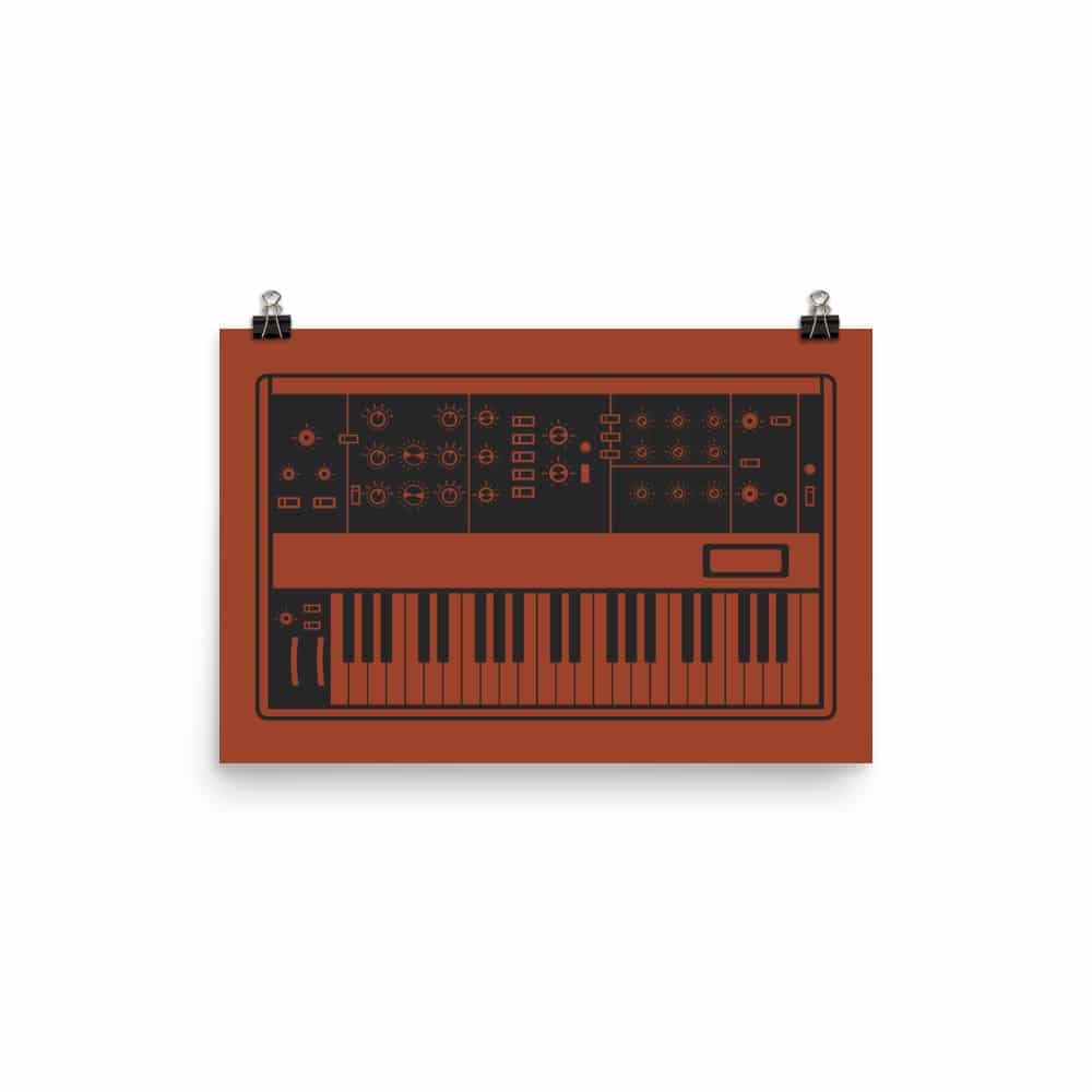 Synthesizer Poster | Inspired by Minimoog, Red