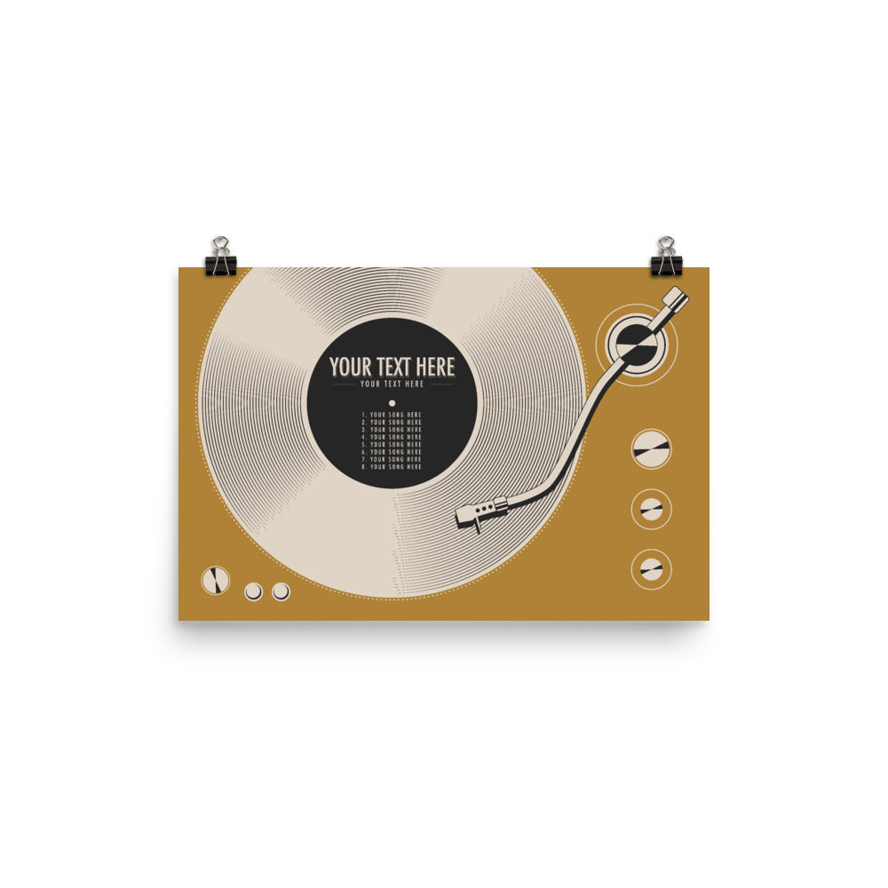 Custom Vinyl Record Poster | Personalized Print, Yellow
