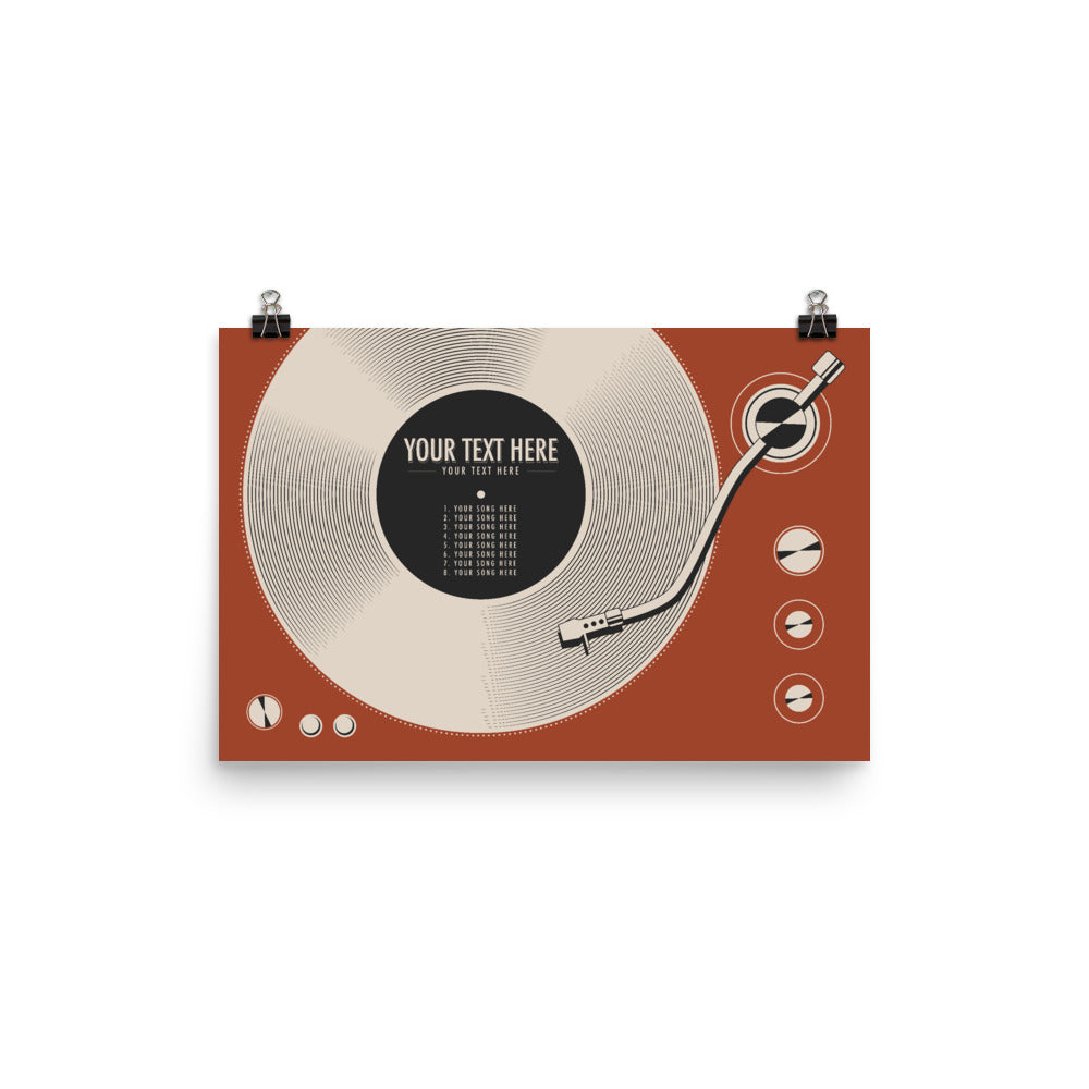 Custom Vinyl Record Poster | Personalized Print, Red