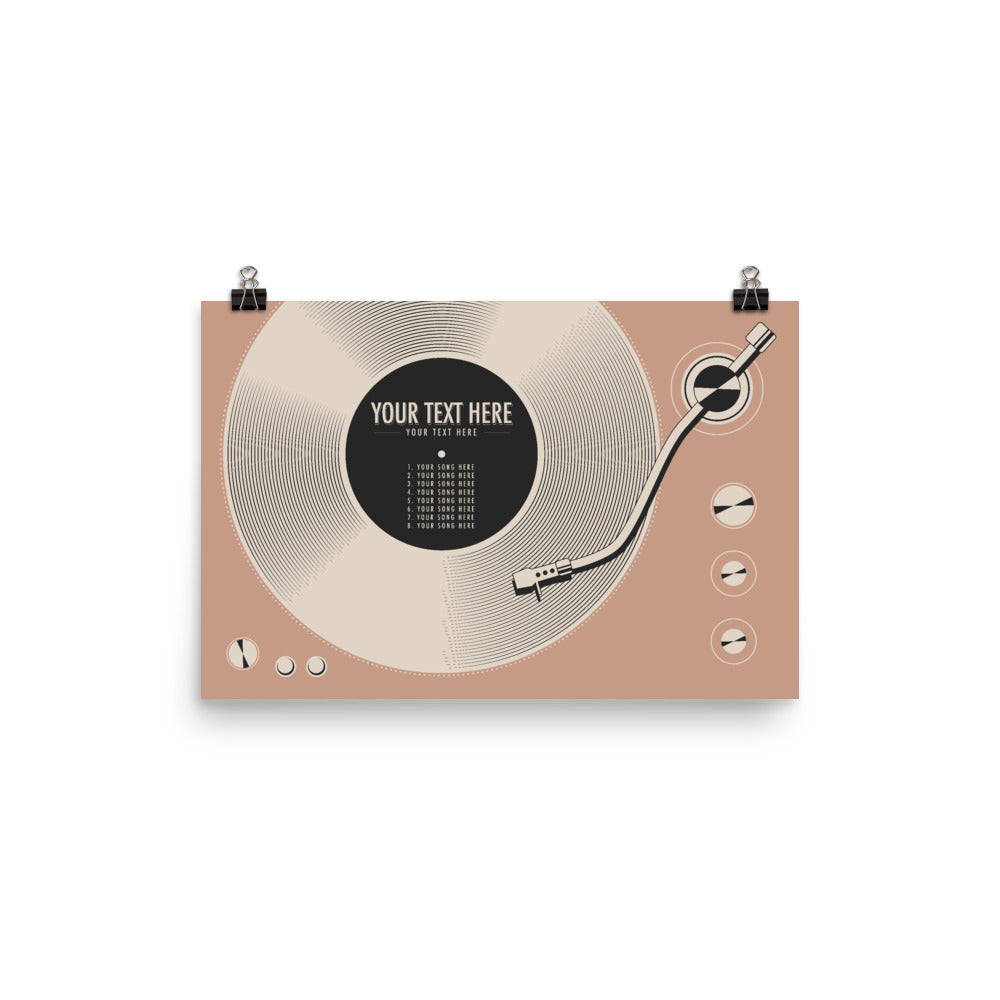 Custom Vinyl Record Poster | Personalized Print, Pink