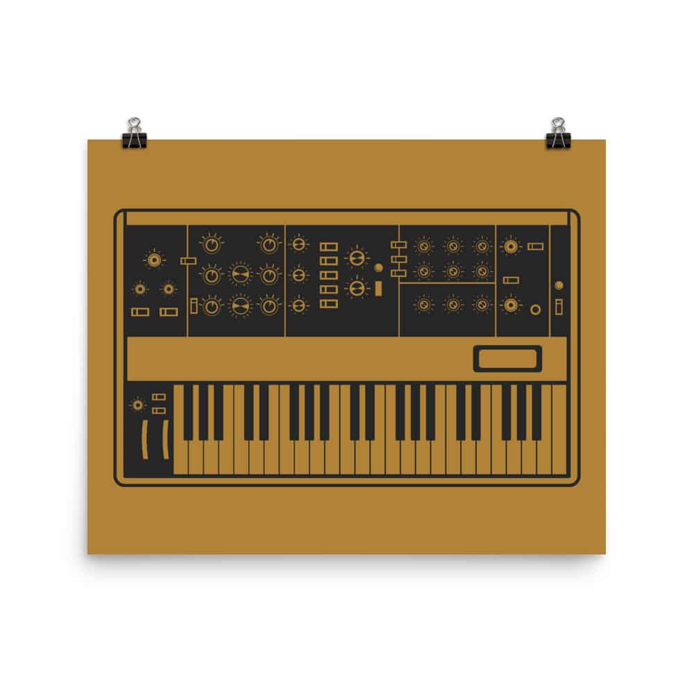 Synthesizer Poster | Inspired by Minimoog, Yellow