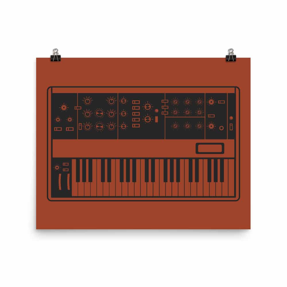 Synthesizer Poster | Inspired by Minimoog, Red