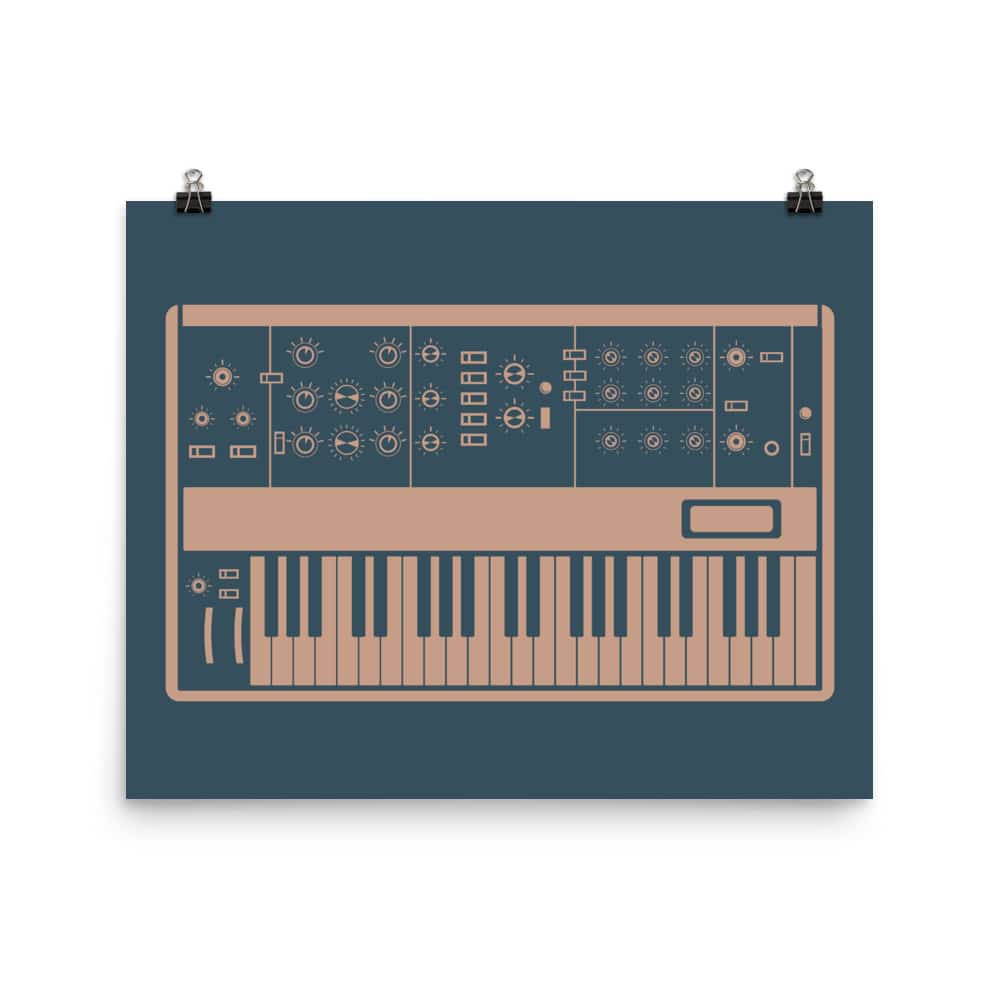 Synthesizer Poster | Inspired by Minimoog, Blue