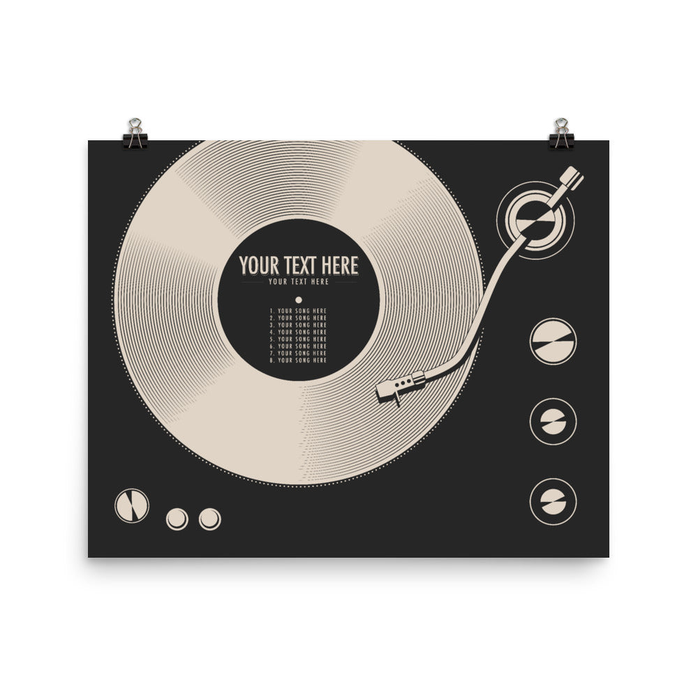 Custom Vinyl Record Poster | Personalized Print, Black