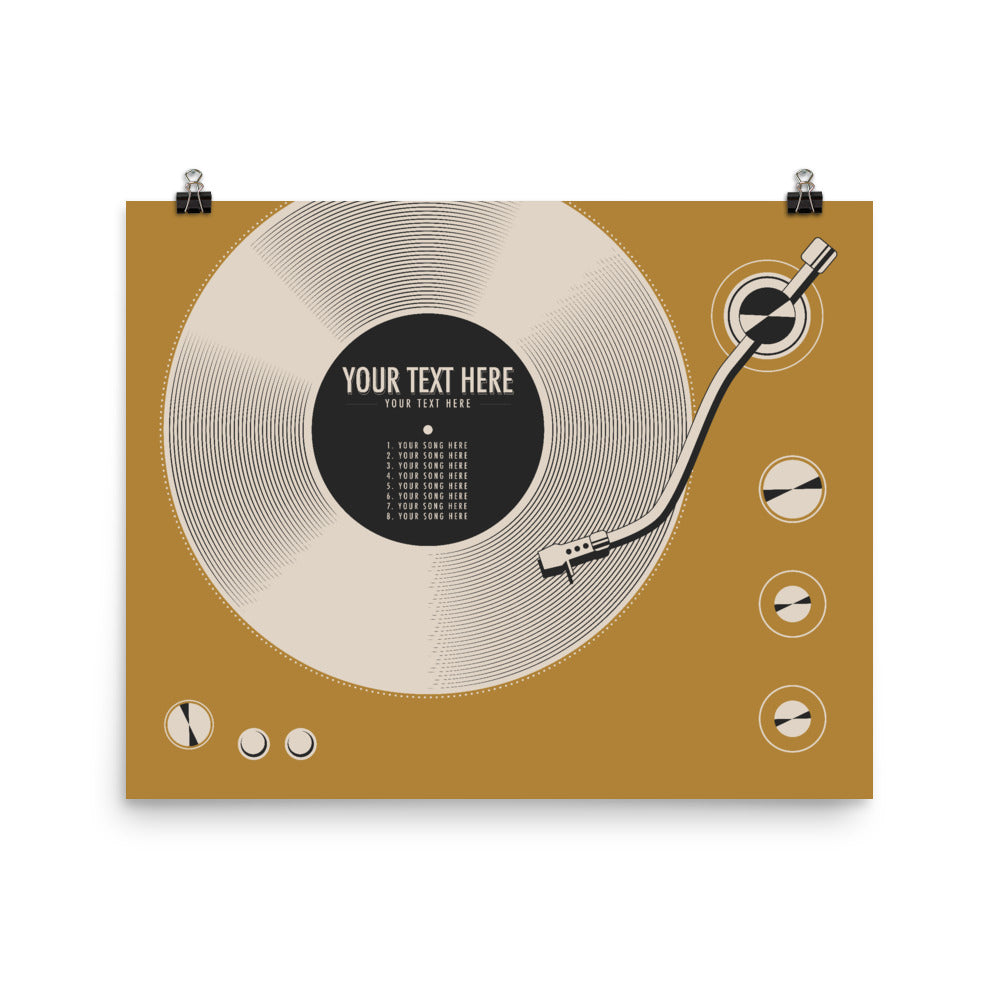 Custom Vinyl Record Poster | Personalized Print, Yellow
