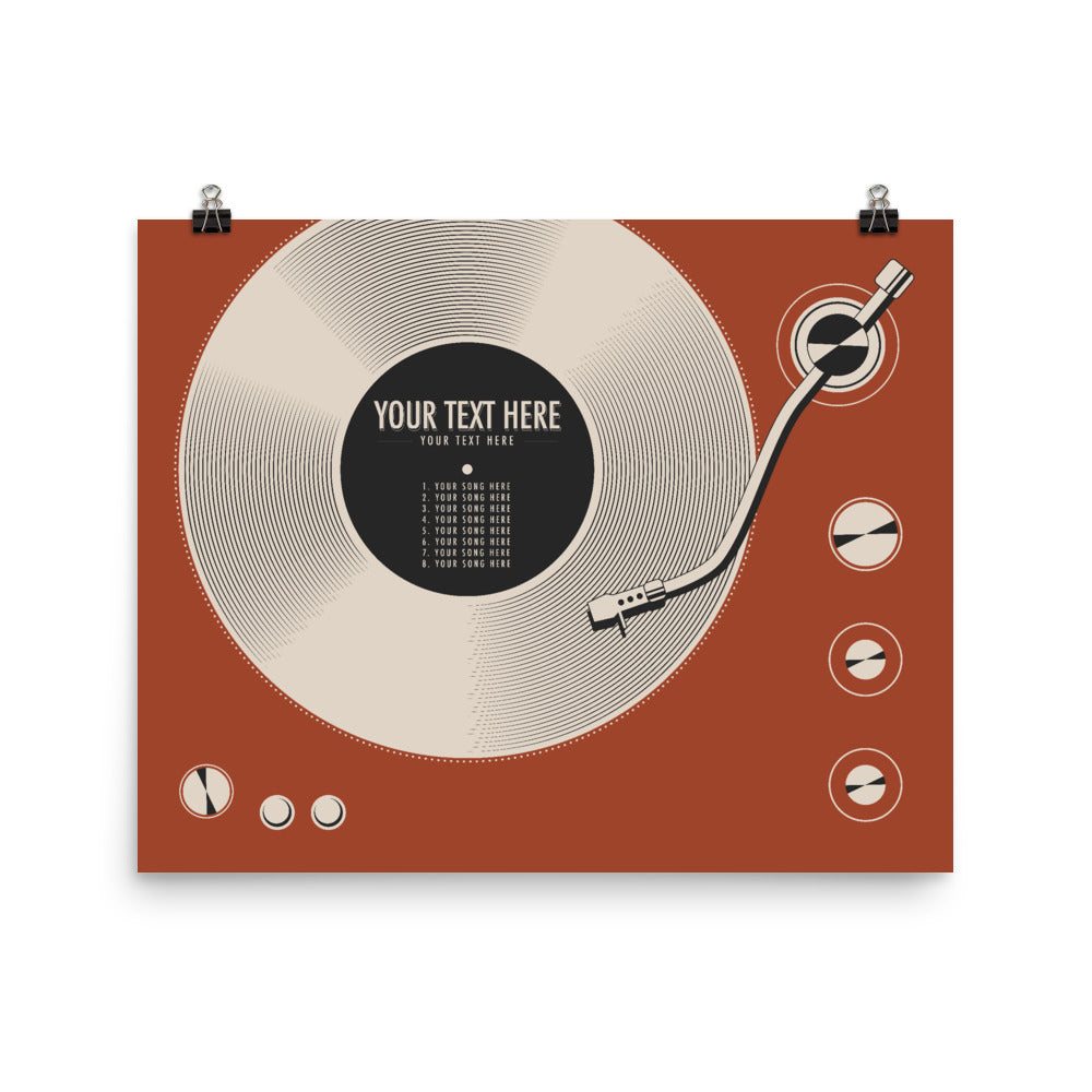 Custom Vinyl Record Poster | Personalized Print, Red