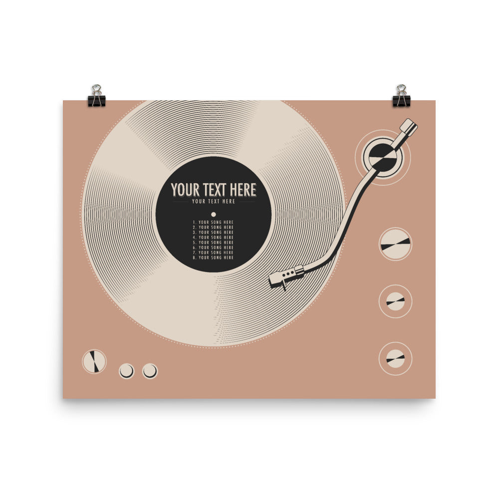 Custom Vinyl Record Poster | Personalized Print, Pink