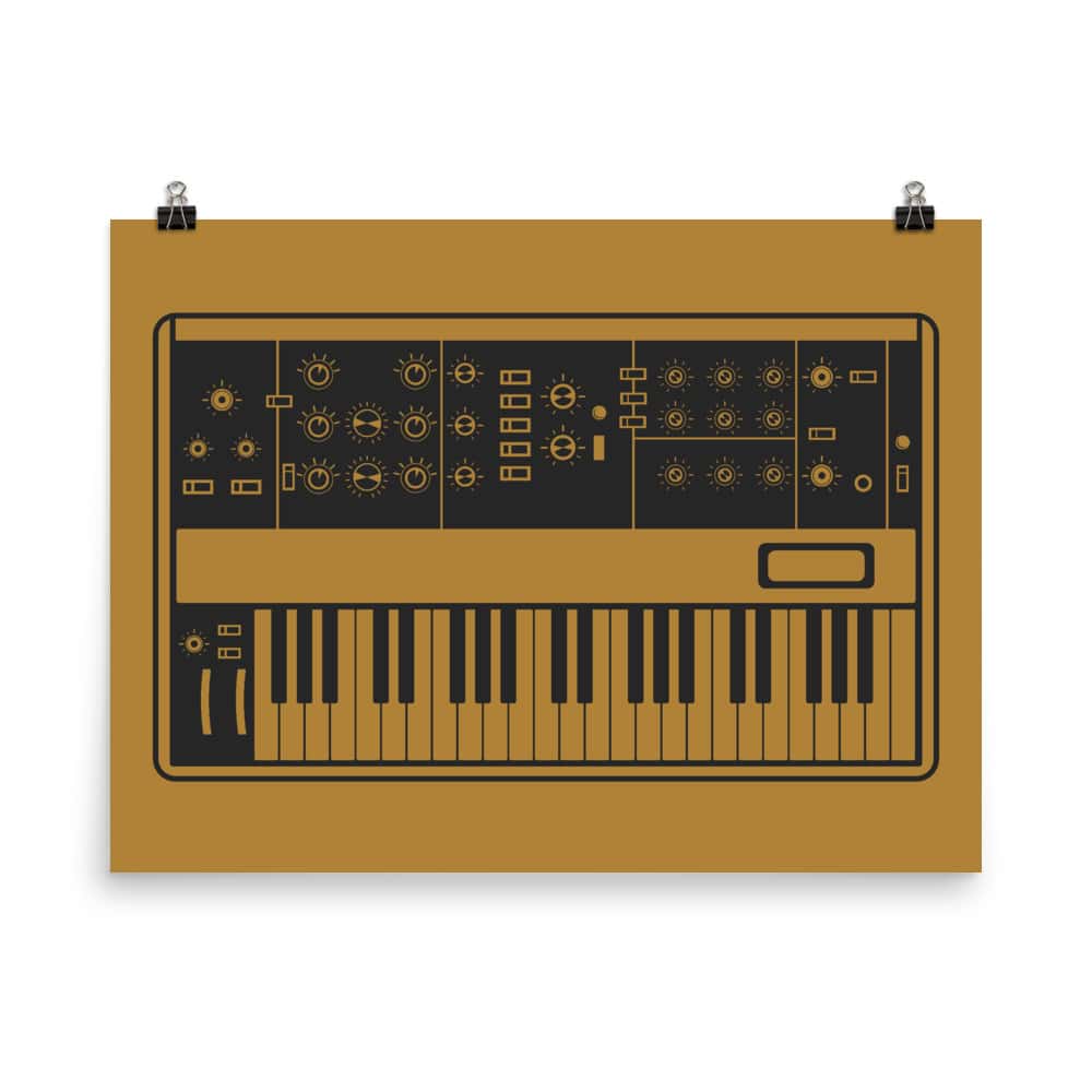 Synthesizer Poster | Inspired by Minimoog, Yellow