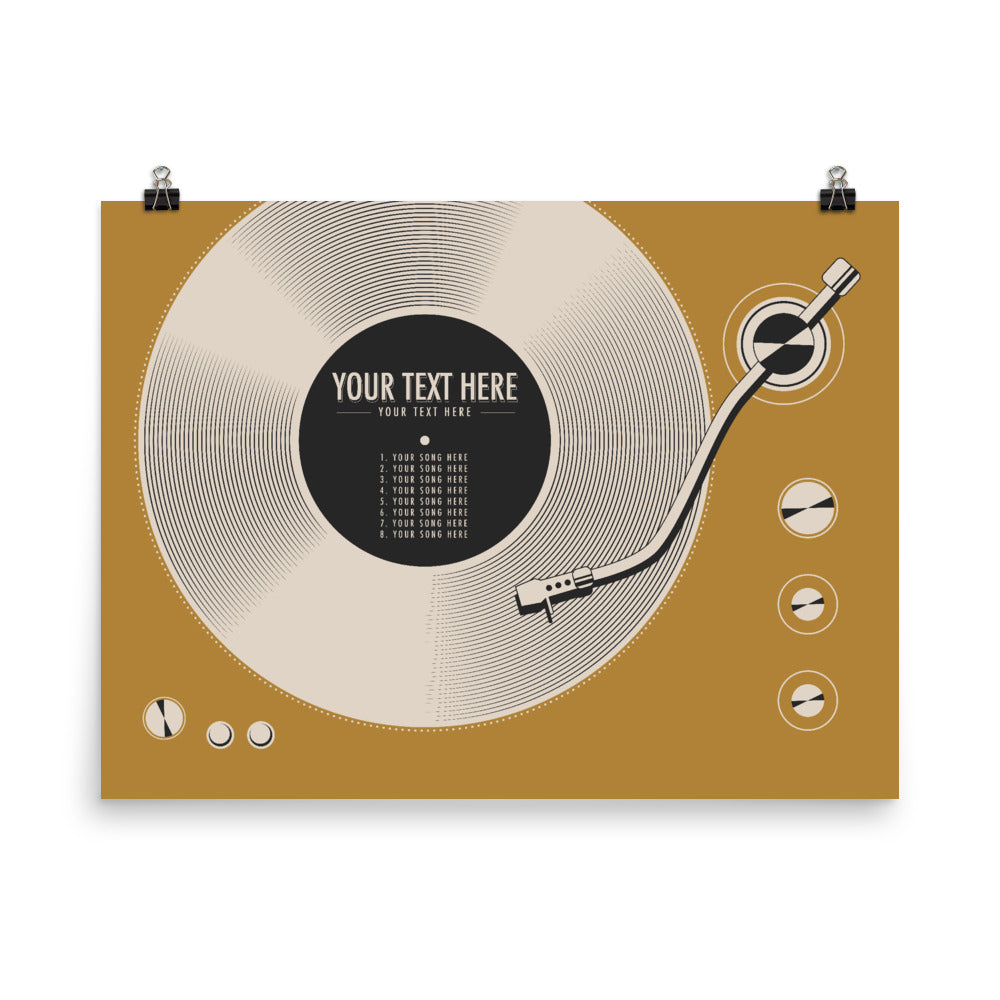 Custom Vinyl Record Poster | Personalized Print, Yellow