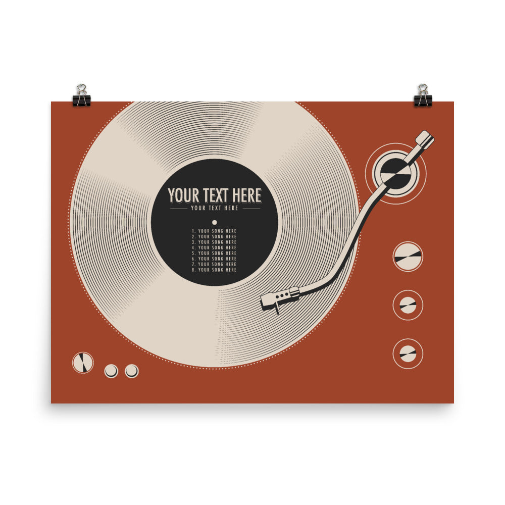 Custom Vinyl Record Poster | Personalized Print, Red