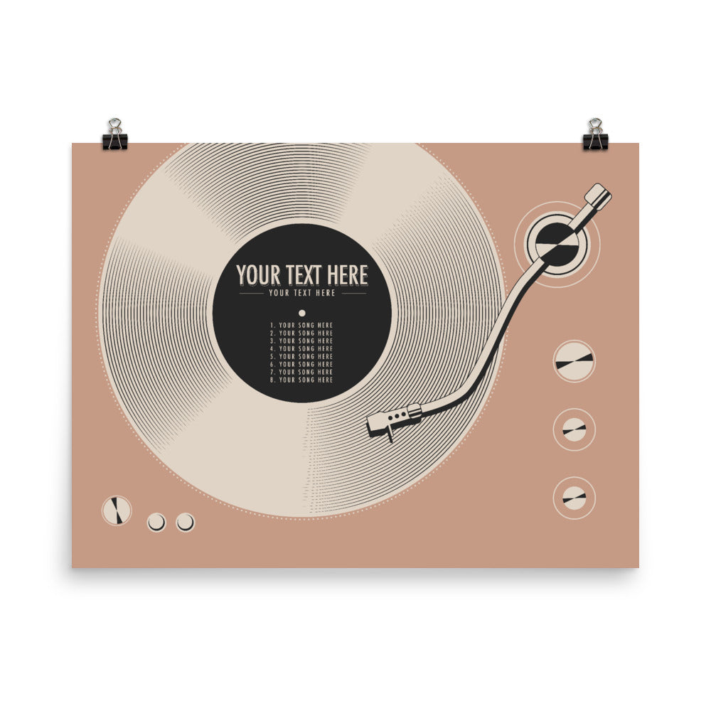 Custom Vinyl Record Poster | Personalized Print, Pink
