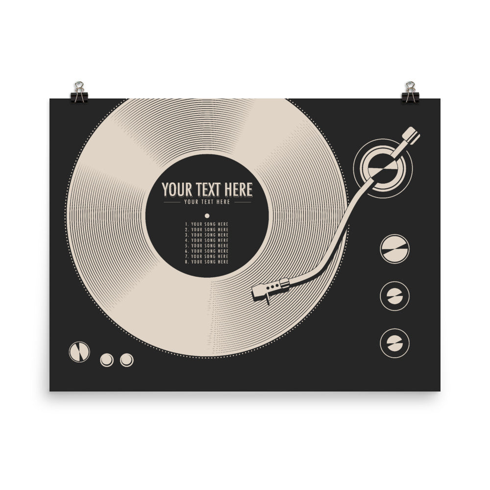 Custom Vinyl Record Poster | Personalized Print, Black