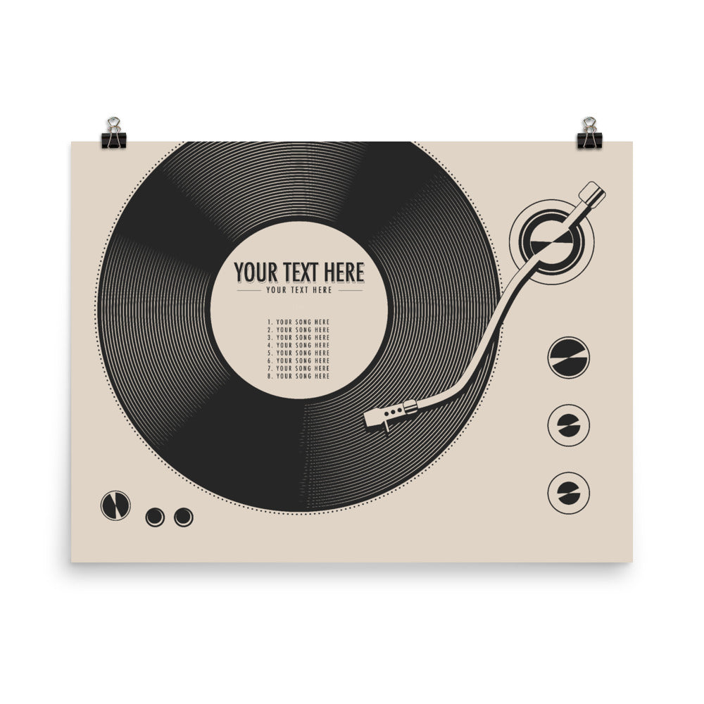 Custom Vinyl Record Poster | Personalized Print, Cream