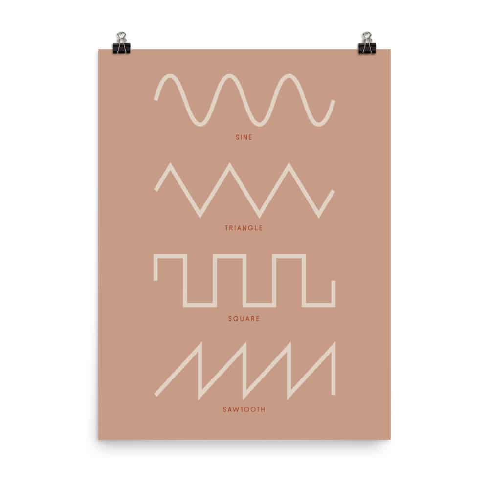 Synthesizer Waveform Print, Pink