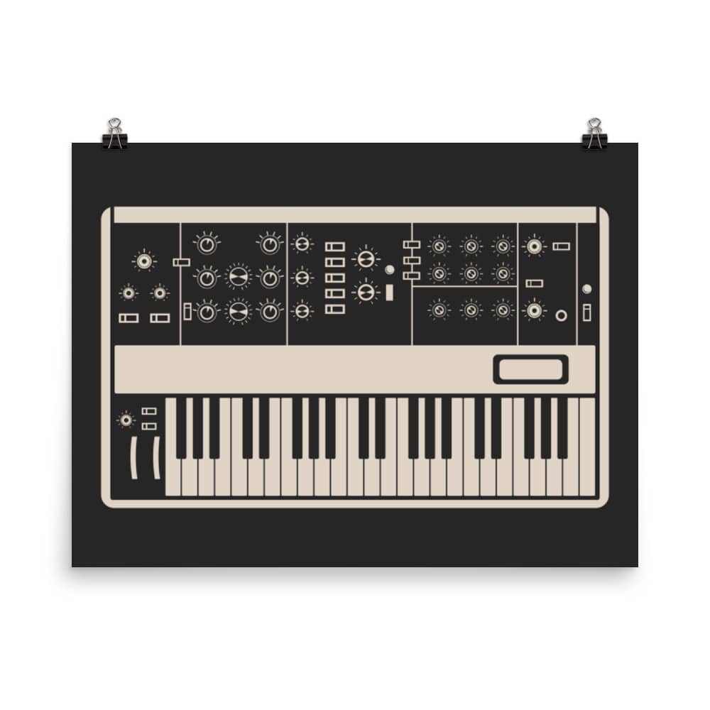 Synthesizer Poster | Inspired by Minimoog, Black