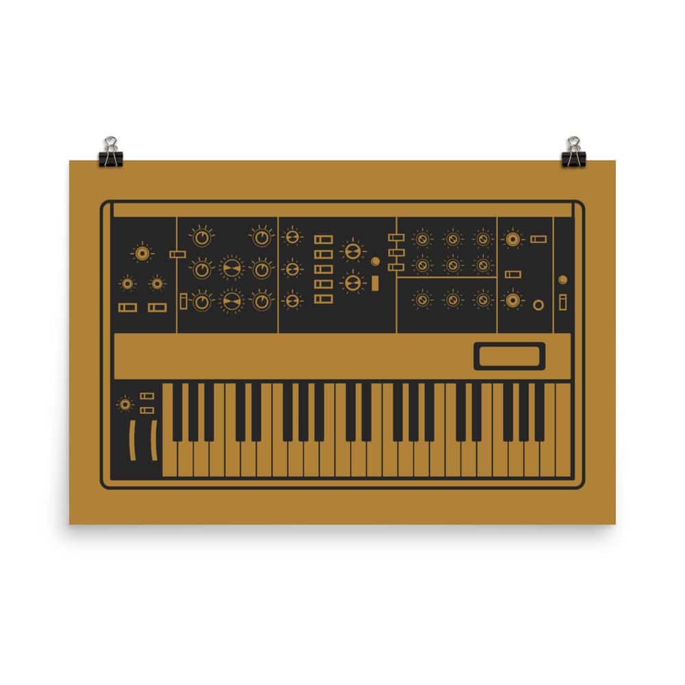 Synthesizer Poster | Inspired by Minimoog, Yellow