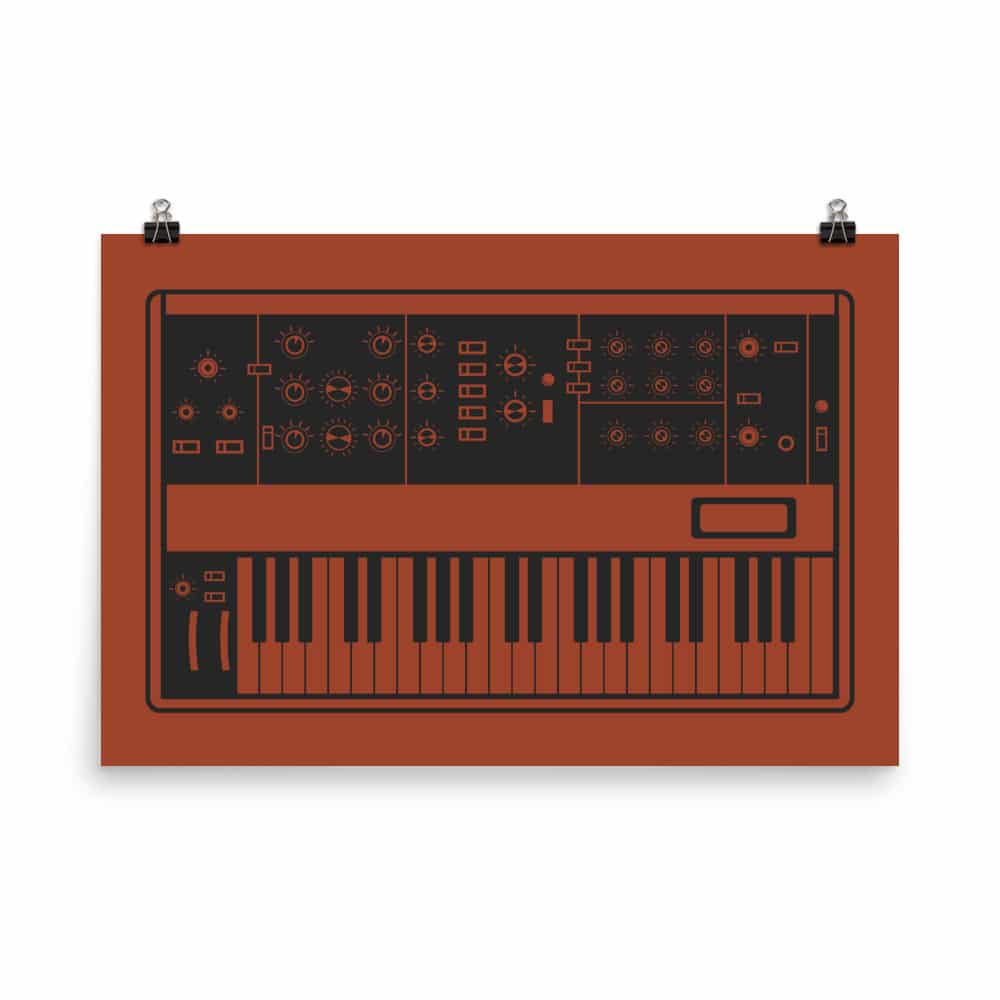 Synthesizer Poster | Inspired by Minimoog, Red