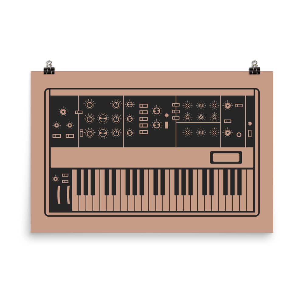 Synthesizer Poster | Inspired by Minimoog, Pink