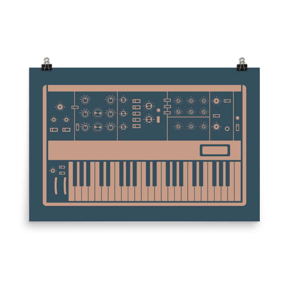 Synthesizer Poster | Inspired by Minimoog, Blue