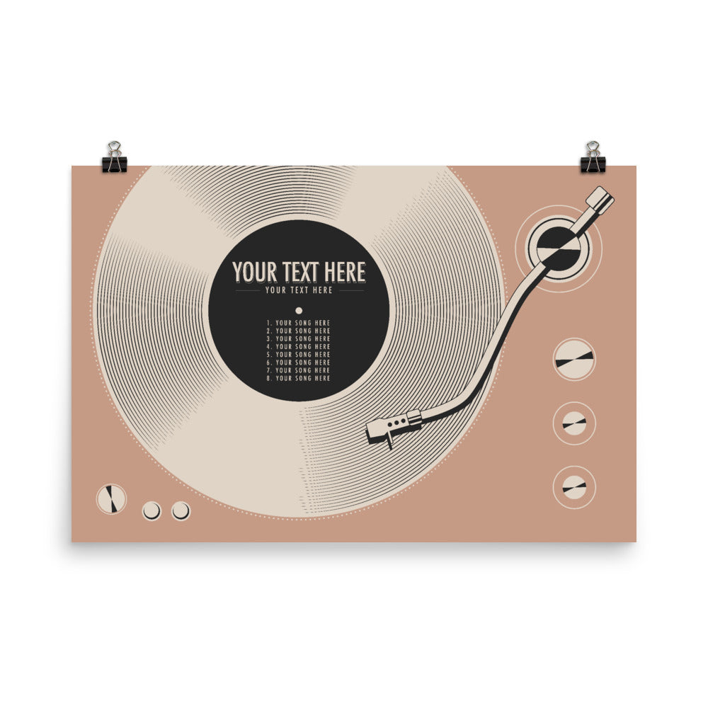 Custom Vinyl Record Poster | Personalized Print, Pink