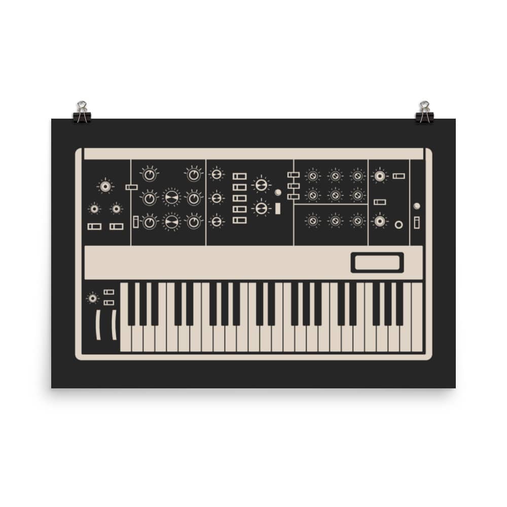 Synthesizer Poster | Inspired by Minimoog, Black