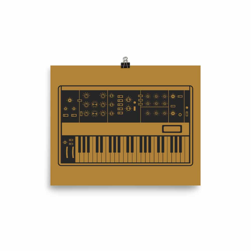 Synthesizer Poster | Inspired by Minimoog, Yellow