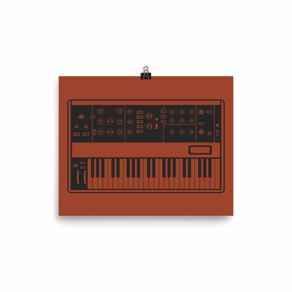 Synthesizer Poster | Inspired by Minimoog, Red