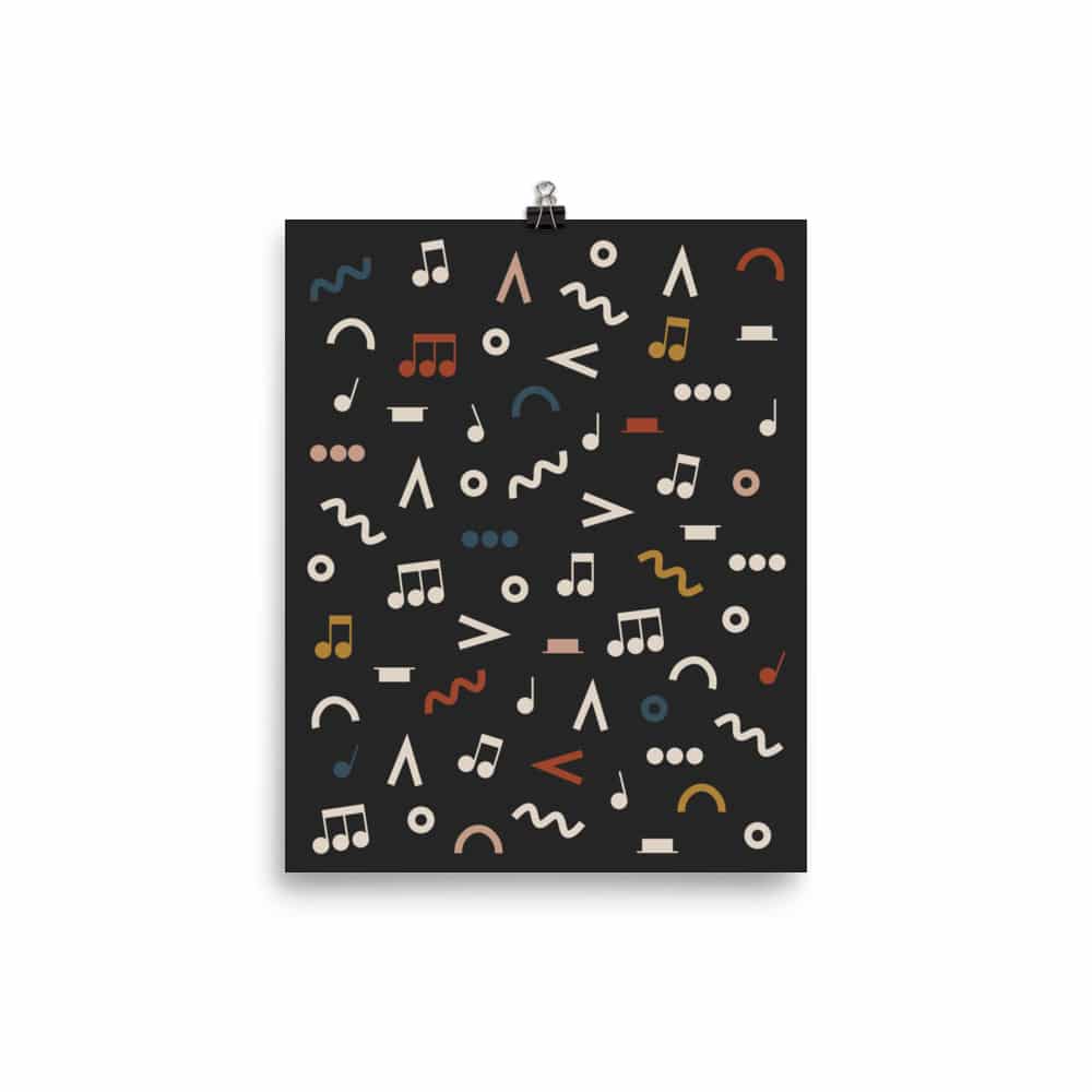 Music Notes Poster, Music Symbols, Music Room Decor, Black